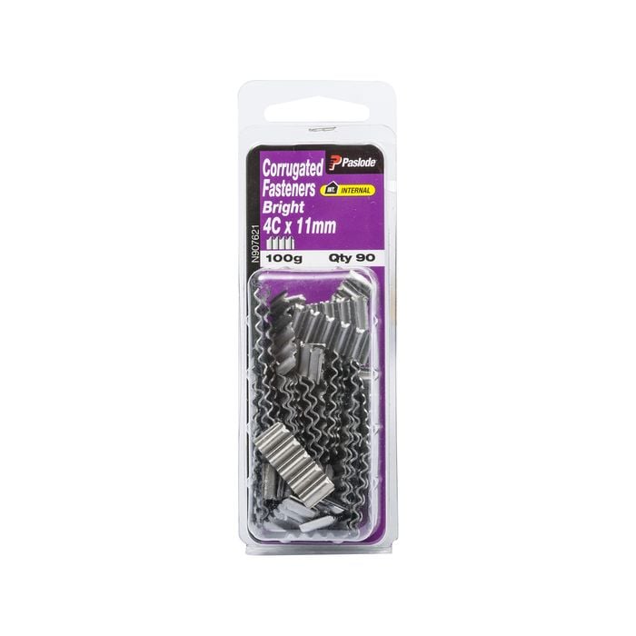 Paslode 4C x 11mm 100g Bright Steel Corrugated Fasteners - 90 Pack