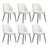 Oikiture 6x Dining Chair Accent Chairs Linen Fabric Biege