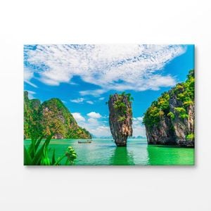 Cliffs Over James Bond Island Bay Print 100% Australian Made 90x60cm (Stretched Canvas)