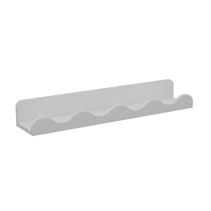 Flexi Storage Decorative Shelving 600 x 120 x 80mm White Scalloped Edge Wall Shelf