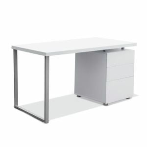 Office Computer Desk Study Table Home Metal Student Drawer Cabinet White