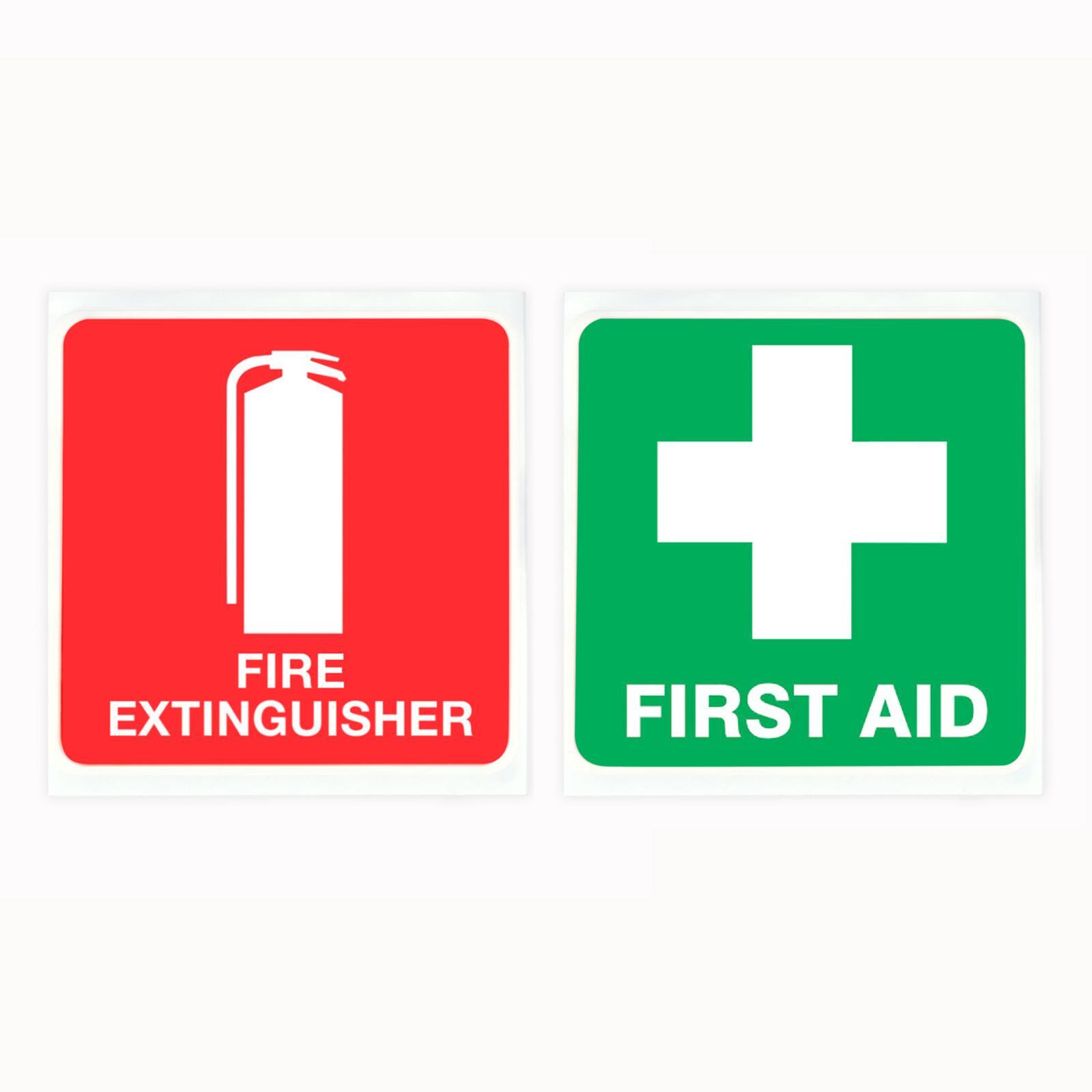 Sandleford First Aid and Fire Extinguisher Sign PVC Sticker