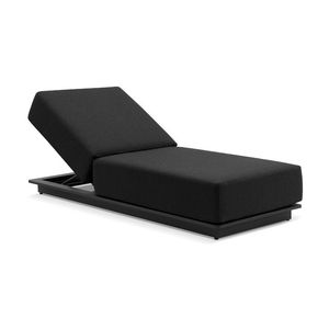Whitehaven Outdoor Aluminium Single Sun lounge Charcoal & Denim Grey Cushions