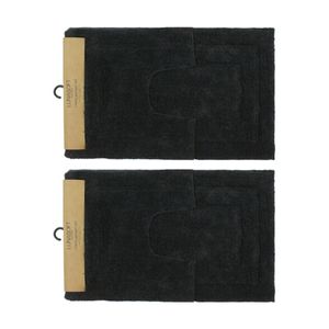 2x2pc Cdsi Lunasoft Tufted Bathset Cotton Set Charcoal Grey 50x80cm & 50x50cm