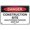 Pinnacle 300 x 200mm Poly Danger Construction Site Unauthorised Persons Keep Out Sign 