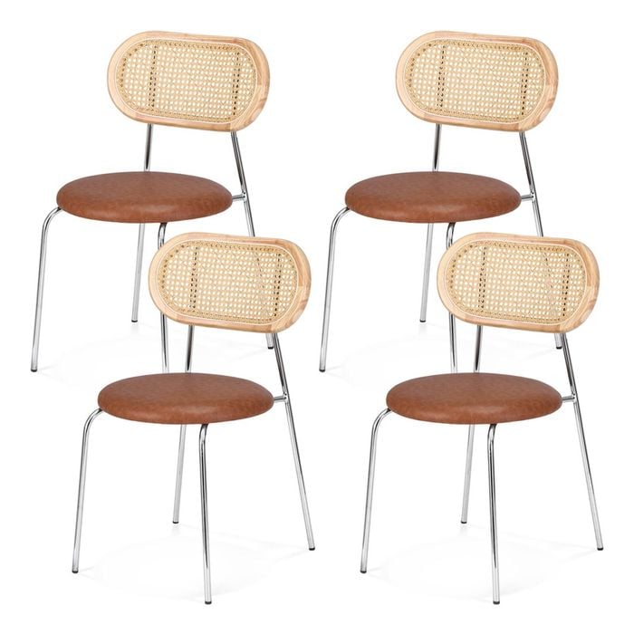 4x Artiss Dining Chairs Retro PU Leather Brown