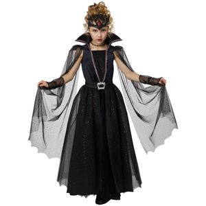 Vampire Queen Dark Gothic Spooky Halloween Fancy Dress Child Girls Costume XL