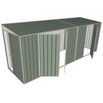 Build-a-Shed 1.5 x 5.2 x 2m Double and Single Hinged Side Door Skillion Shed - Green