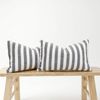 Gioia Casa 2-pack Linen Cotton Cushion Covers - Yarn Dyed 55% Linen 45% Cotton - Black, 30cm X 50cm