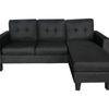 Robyn Linen Sofa Set With Ottoman - Black