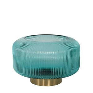 Belle Juno Glass Flower Vase Large Round 28cm - Verdigris
