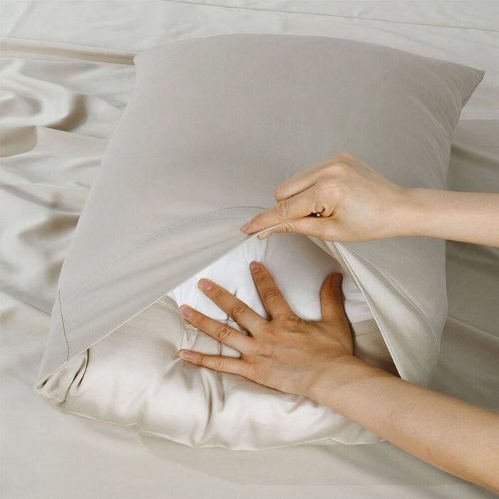 2pc Bianca Rosebank 500tc Standard Pillowcases Bamboo/cotton 48x74cm Sand