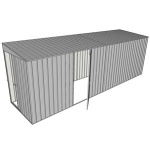 Build-a-Shed 1.5 x 6 x 2m Single Hinged Side Door Skillion Shed - Zinc