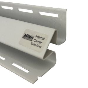 Mitten Vinyl Australia 3.05m Satin Grey Vinyl Cladding Internal Corner