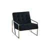 Arm Chair Black Velvet Upholstery High Density Foam Silver Metal Base