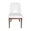 SK Designer Living | Maribel Upholstered Boucle Dining Chair | Walnut Legs - White Bouclé