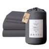 4pc 1000 Thread Count Cotton Rich King Bed Sheet Gift Pack CVC Microfibre Blend in Charcoal