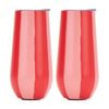 2PK Annabel Trends Sparkling Flute Double Walled Red & Pink Stripe Tumbler 175ml