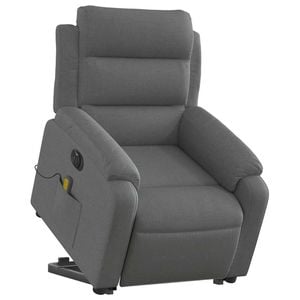 vidaXL Electric Stand up Massage Recliner Chair Armchair Dark Grey Fabric