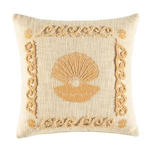 Kas Australia Cora Cushion Cotton Cover Soft Shell Natural 50x50cm