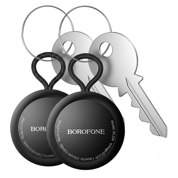 Borofone BC104 2 Pack Apple Find My GPS Smart Tracker Tags for Keys, Bags & Vehicles Anti-Lost Device