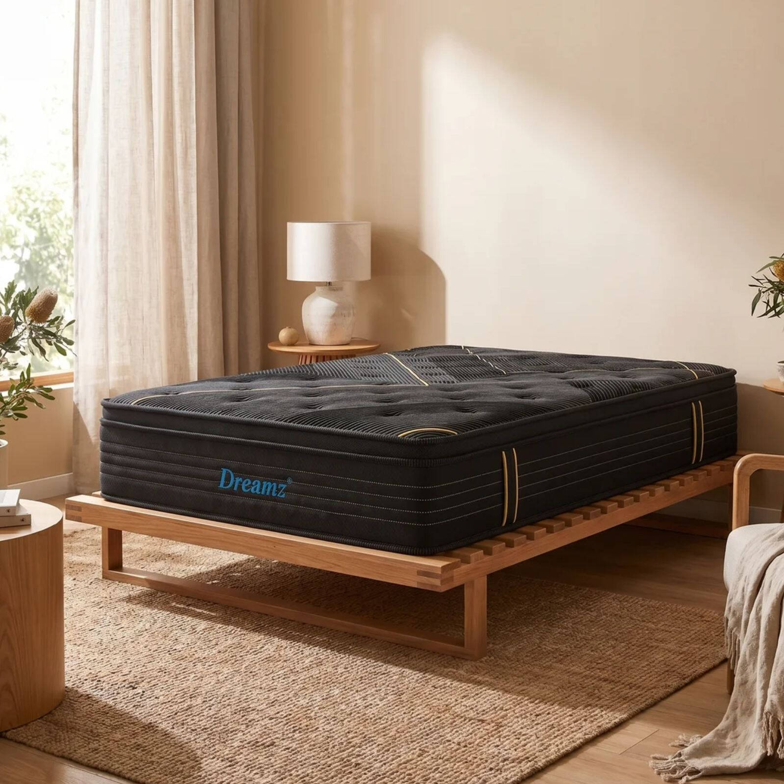 Dreamz SUMMIT 35CM Bamboo Euro Top Egg Foam Spring Mattress