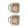 2PK Pusheen Cozy Fuzzy Ceramic Hot & Cold Drinking Mug Multicolour