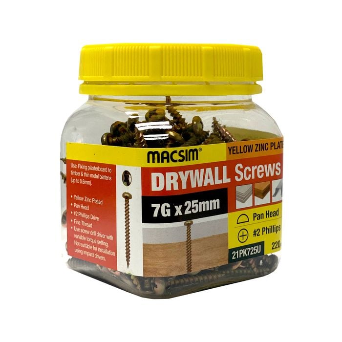 Macsim 7G x 25mm Drywall Pan Screws