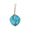 Glass Round 20cm Ball w/ Jute Rope Hanging Home Decor Large - Azure