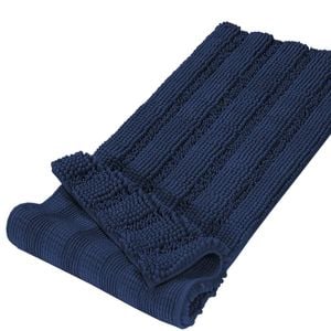 Smarcute 1 Piece - 119cm x 43cm Non-Slip Thick Soft Chenille Bath Mat Rug Navy