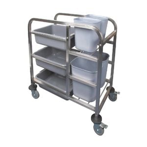 Vogue Stainless Steel Bussing Trolley - Catering Trolleys (dk738)