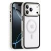 For Apple iPhone 18 Pro Max /17 Pro Max Kevlar Texture Carbon Fiber Magnetic Back Case – Shockproof Clear Back Cover (White)
