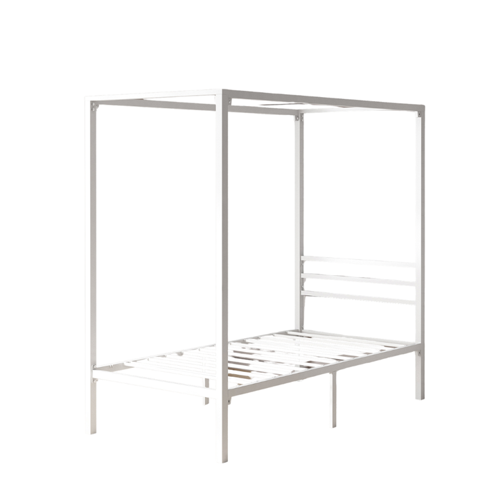 Zinus King Single Kids Metal Canopy Bed Frame - White