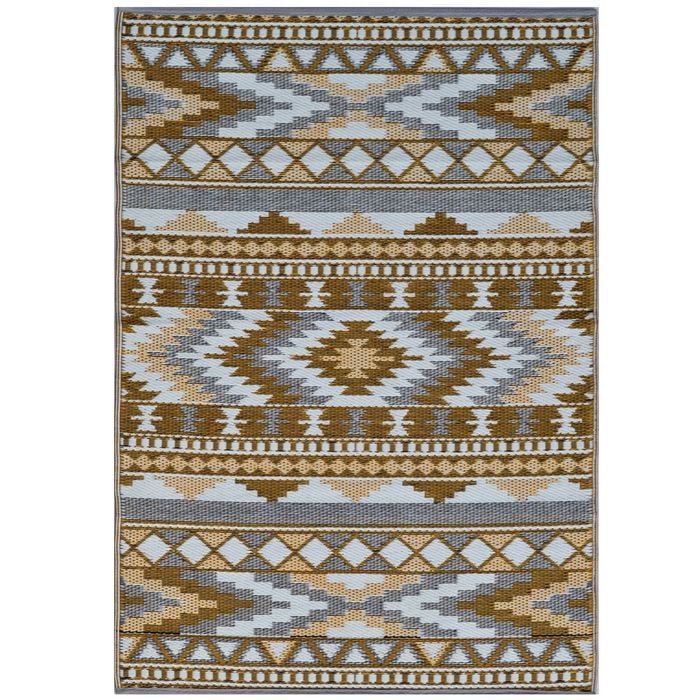 Reversible Outdoor Plastic Mat - Chatai Wanaka-Brown Multi - 150x240cm