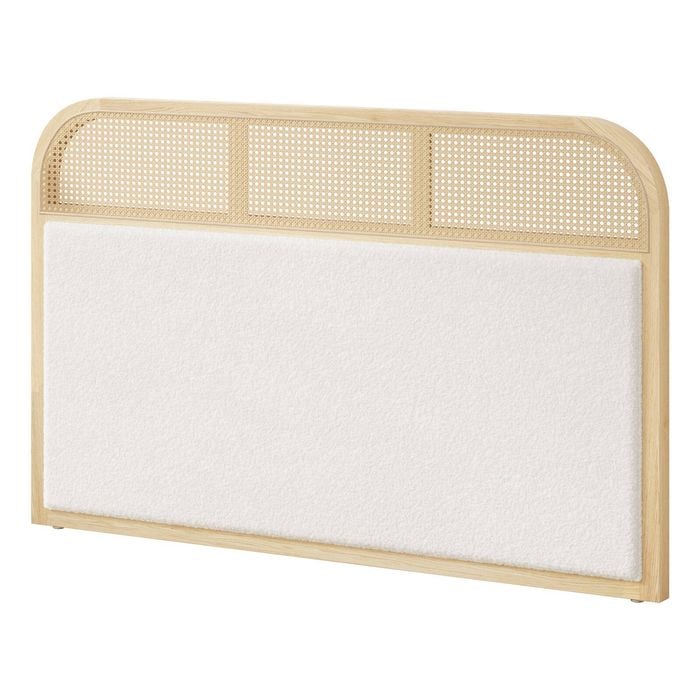 Oikiture Bed Head Headboard Queen Size Rattan Natural