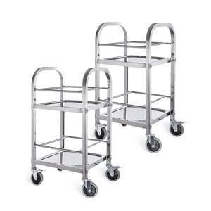 SOGA 2X 2 Tier 500x500x950 Stainless Steel Food Cart