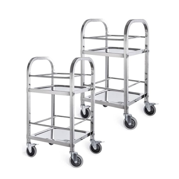 SOGA 2X 2 Tier 500x500x950 Stainless Steel Food Cart