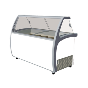 Exquisite Twelve Tubs Ice Cream Scooping Freezers With Scoop Washer And Bottom Storage Door