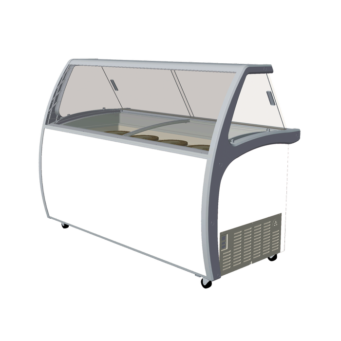 Exquisite Twelve Tubs Ice Cream Scooping Freezers With Scoop Washer And Bottom Storage Door