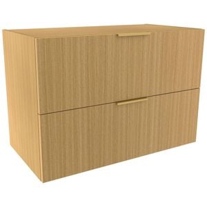 Lugna 512 x 750 x 380mm Sand 2 Drawer Ready to Assemble Unit