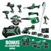 HIKOKI 18V 10 Piece Brushless Combo Kit KC18D10P2(HRZ)