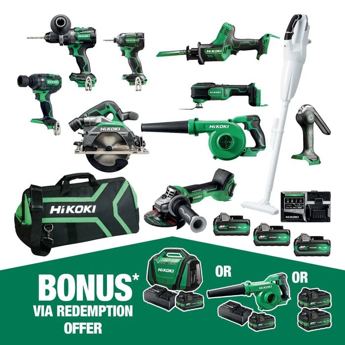 HIKOKI 18V 10 Piece Brushless Combo Kit KC18D10P2(HRZ)