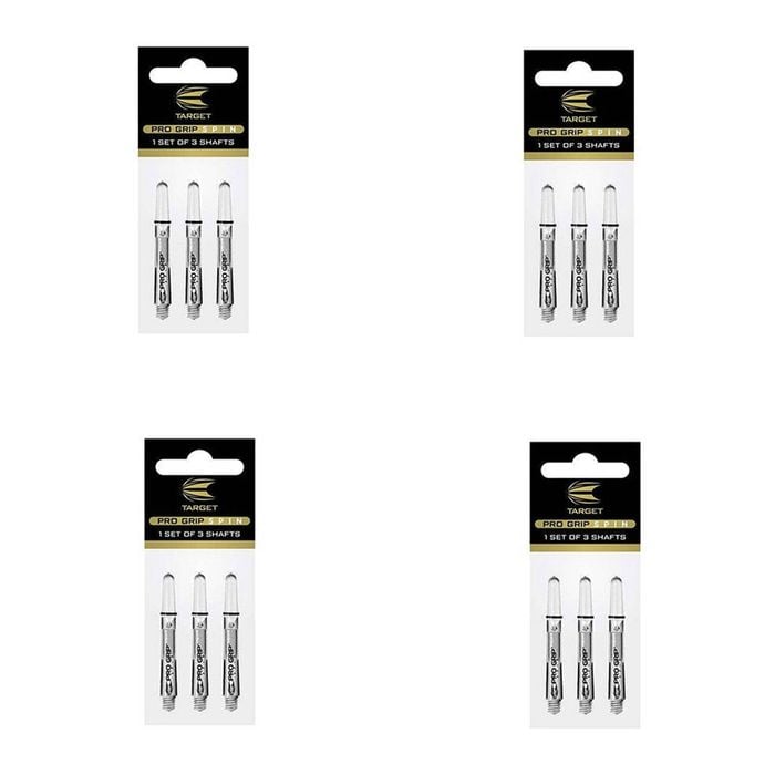 12pc Target Pro Grip Spin Shaft Dart Flight Stem Game Accessory Medium Clear