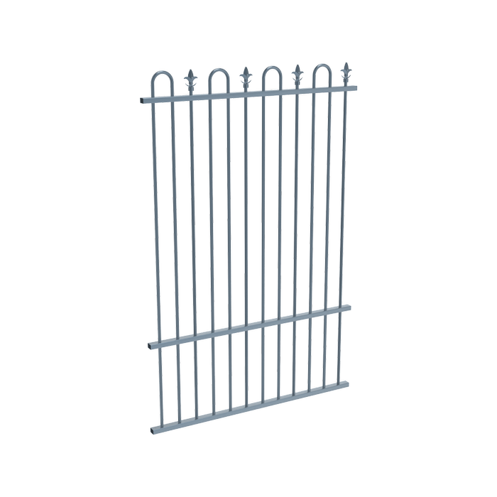 ProtectorAl 350 - 1200 x 1800mm Deep Ocean Aluminium Pool Fence Panel Loop And Spear With Mid Rail
