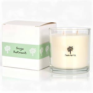 Nicola Spring 400g Soy Wax Scented Candle - Sage Retreat - 45 Hour Burn Time Relaxation Aromatherapy Gift Ready Jar Candle