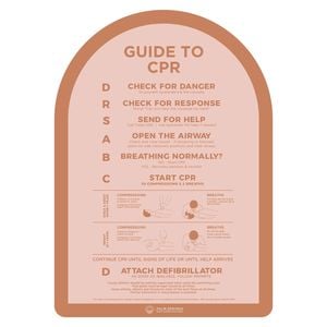 Stylish Pool CPR Sign Rust & Pink Halo