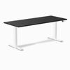 Desky Dual Melamine Sit Stand Desk White Frame 180cm