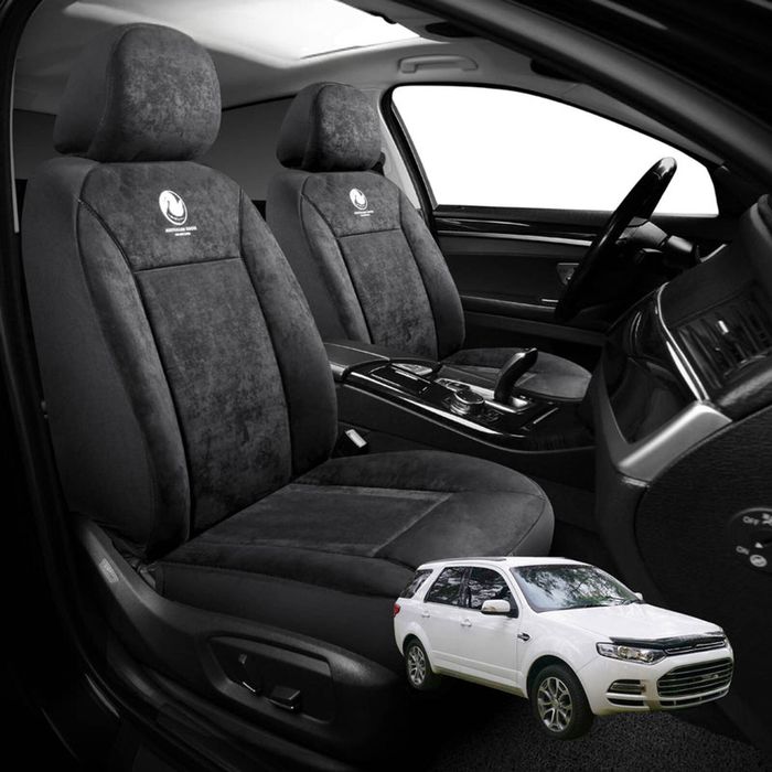 Australian Goose Edition Front Seat Covers for Ford Territory 2004 - 2011 (SX, SY) - Suede, Universal Fit - Black