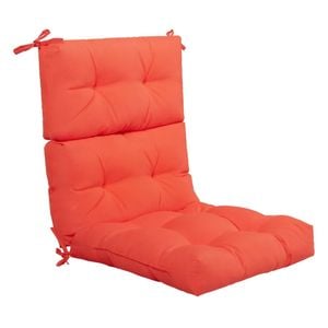Costway High Back Lounge Chair Cushion Patio Seat Pads Orange