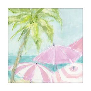 Artey | Summer Pink Umberllas II - Stretched Canvas - Stretched Canvas - 84 x 84cm